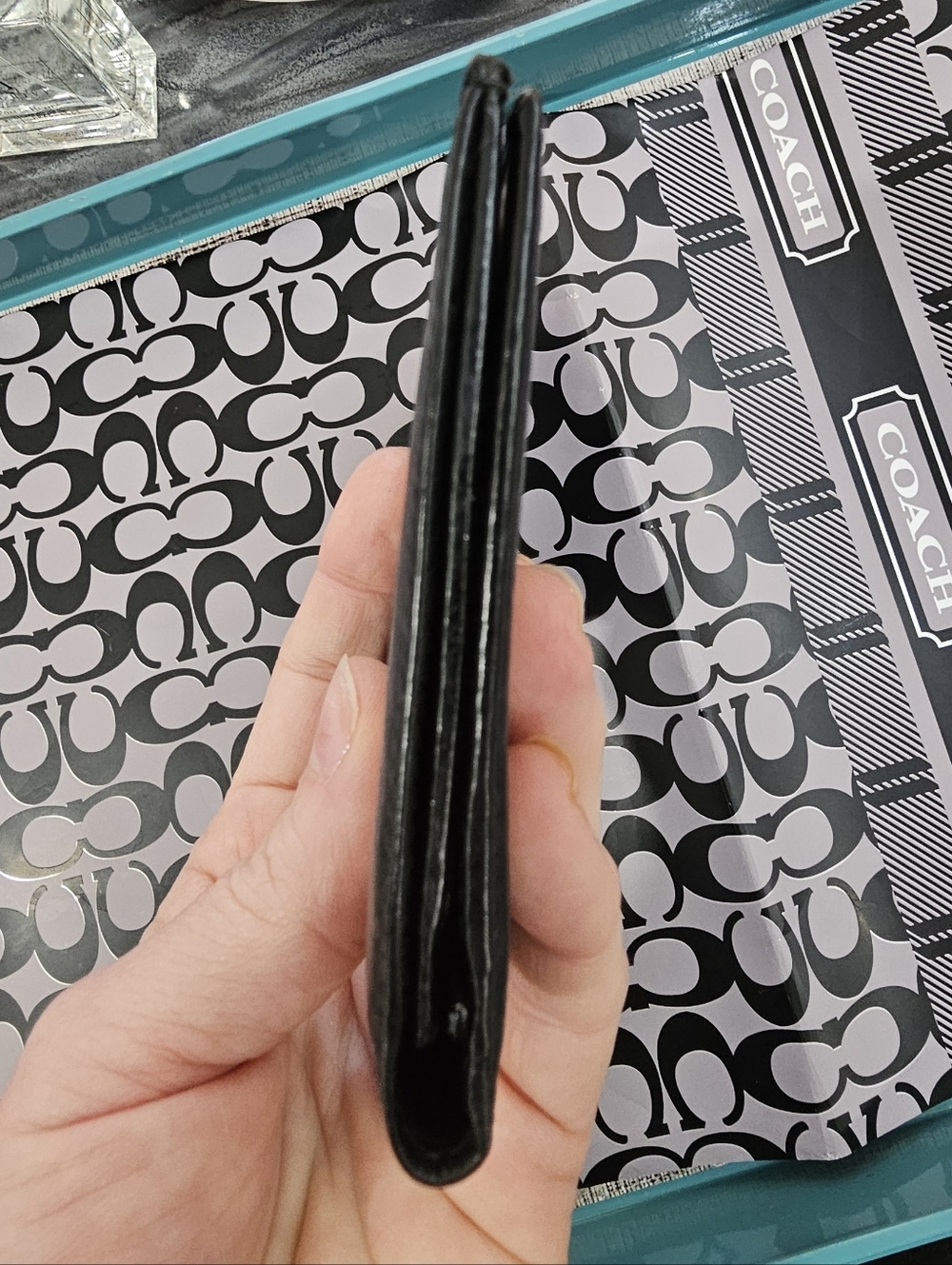 Vintage Celine Paris Black Leather Long Bifold Wallet with RED LINING 😍 - Picture 10 of 12